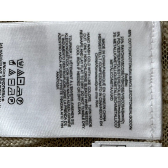 NWT Brooks Brothers Womens V Neck Metallic Sweater Medium Lightweight Semi Sheer - Picture 8 of 9